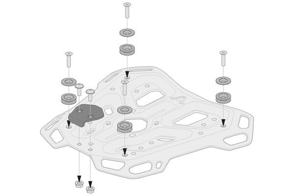 KIT ADATTATORE SW-MOTECH PER PORTABAGAGLI ADVENTURE-RACK PER TRAX ADV / ION / EVO.
